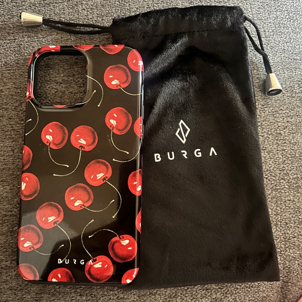 Burga Cherry Pattern Phone Case - Red and Black